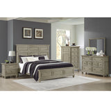 Whit-Ash Panel Bedroom Set with Door Chest in Light Grey