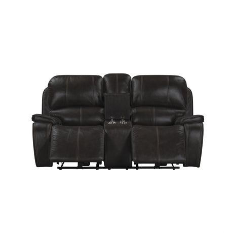 Brookings Console Loveseat W/ Dual Recliners-Charcoal