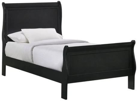 Elements International Louis Philippe Twin Panel Bed in Black image
