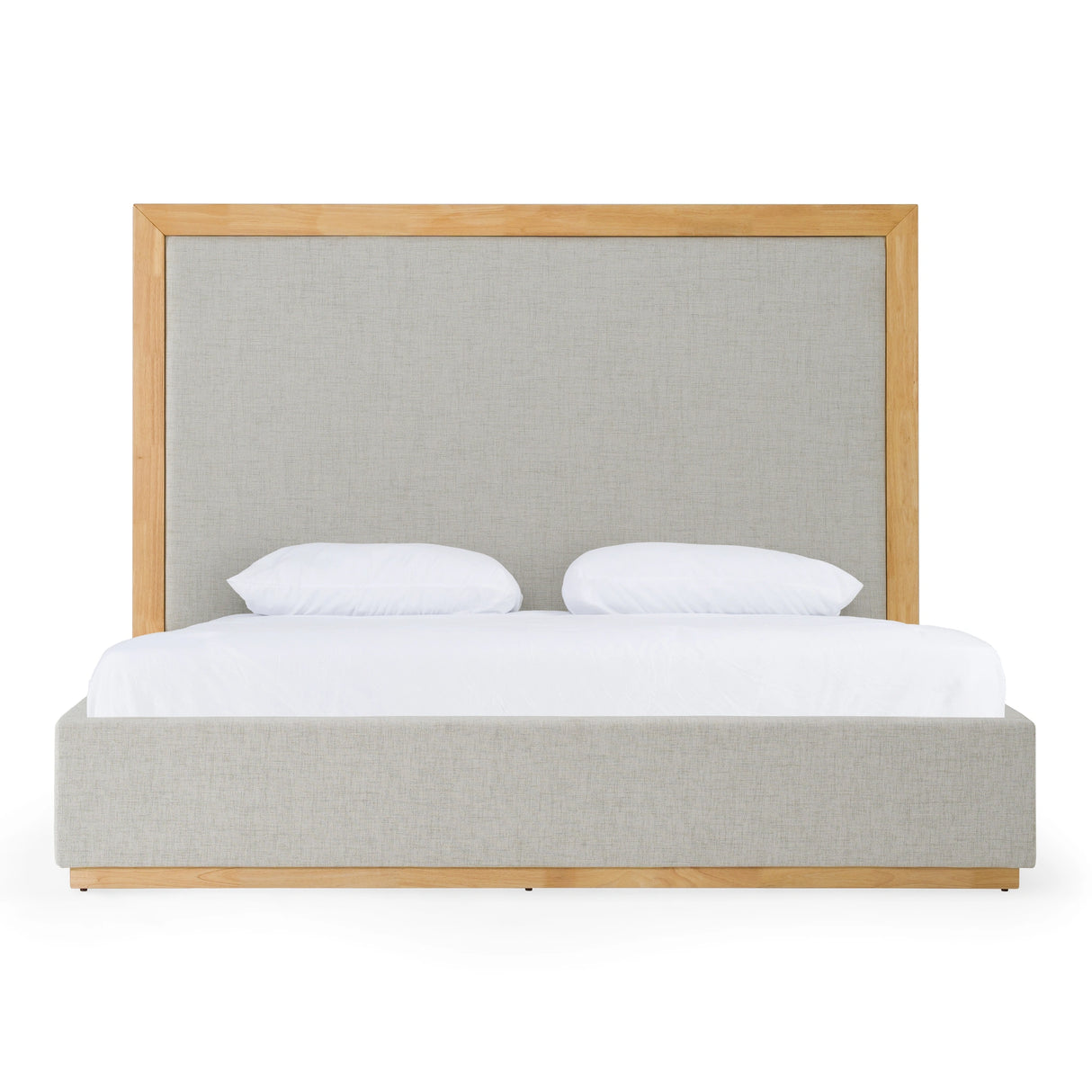 Santa Barbara - Modern Grey Fabric + Natural Bed