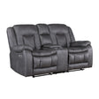 Morello Console Loveseat W/Pwr Fr-Gray