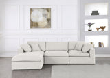 Serene Cream Linen Fabric Deluxe Cloud Modular Sectional