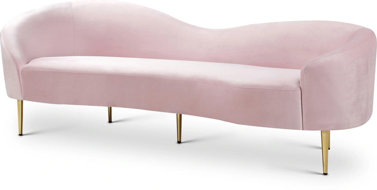 Ritz Pink Velvet Sofa