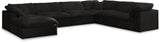 Cozy Black Velvet Cloud Modular Sectional