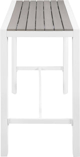 Nizuc Grey manufactured wood Outdoor Patio Aluminum Rectangle Bar Table