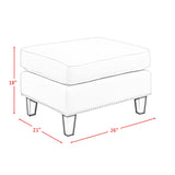 Erica 497 Ottoman W/Chrome Nail French Script (ISTA 3)