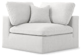 Serene Cream Linen Fabric Deluxe Cloud Corner Chair