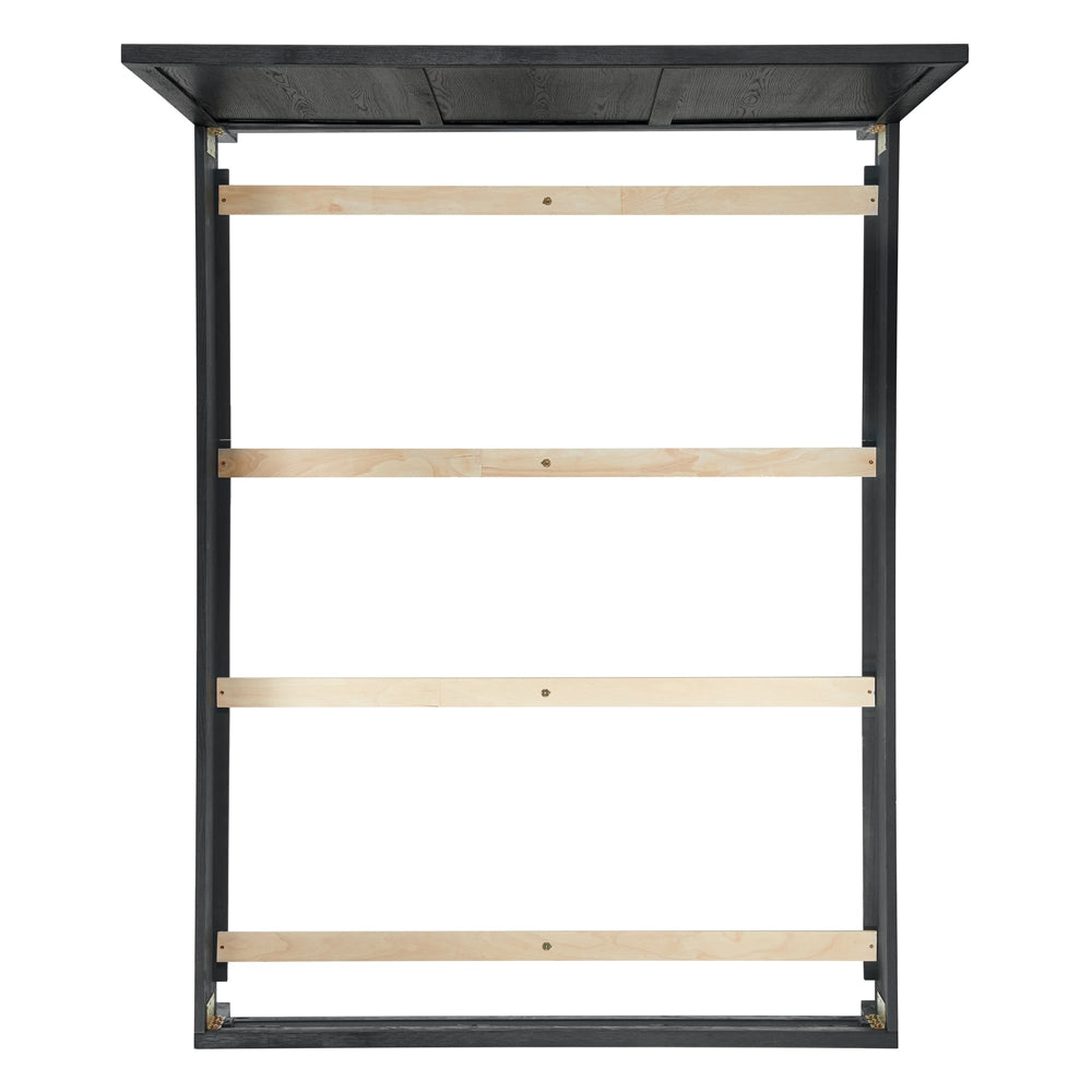 Elements International Versailles King Wooden Panel Bed with Low Footboard in Black