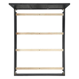 Elements International Versailles Queen Wooden Panel Bed with Low Footboard in Black