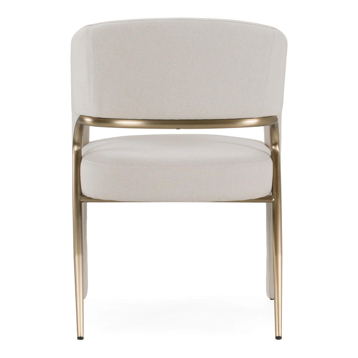 Elson - Modern Off-White Fabric + Antique Brass Dining Chair