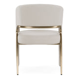 Elson - Modern Off-White Fabric + Antique Brass Dining Chair