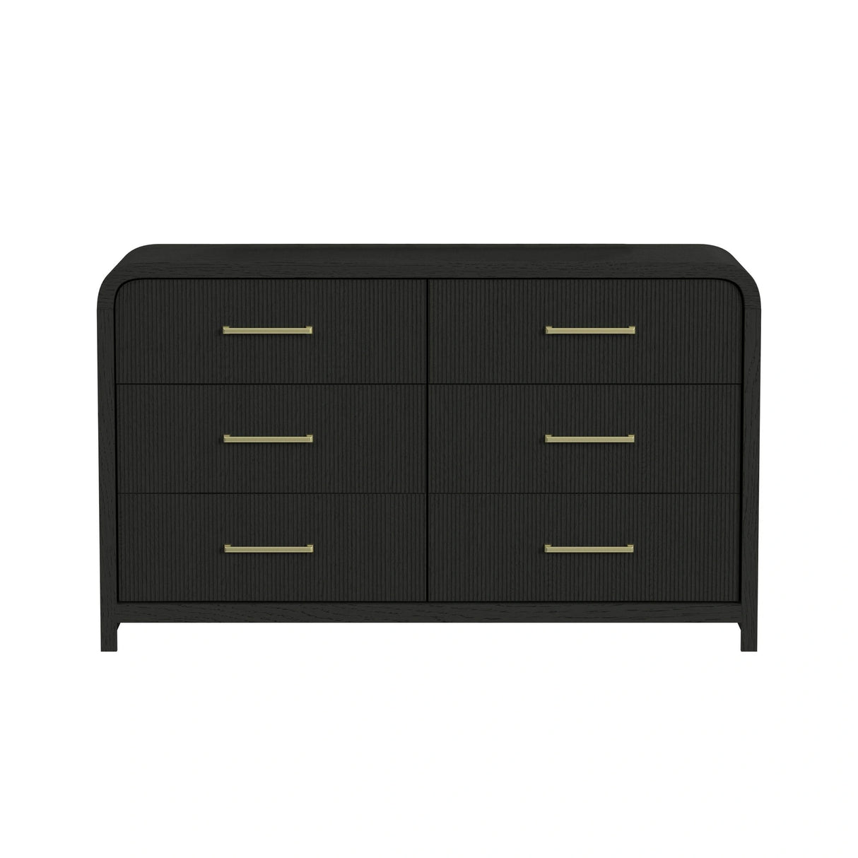Ridgemont 6-Drawer Dresser in Black with Grain