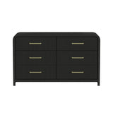 Ridgemont 6-Drawer Dresser in Black with Grain