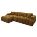 Shapiro - Modern Brown Fabric Sectional Sofa w/ Left Facing Chaise