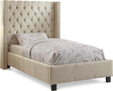 Ashton Beige Linen Twin Bed