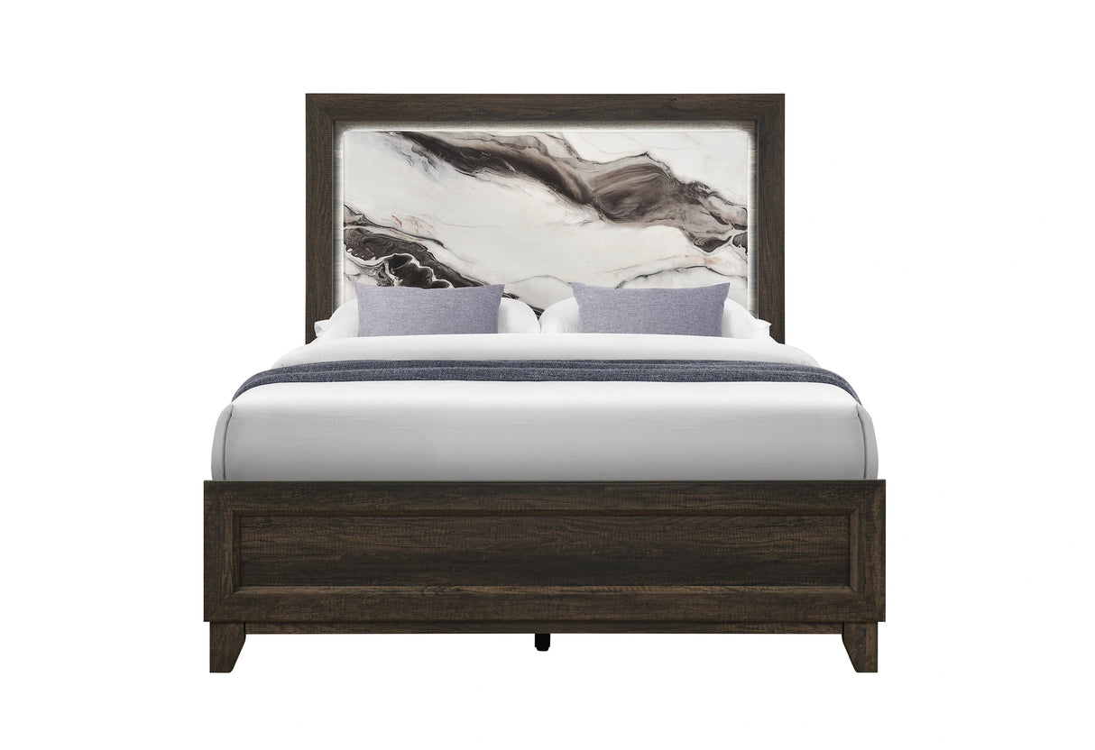 Harmony Brown Bed with LED