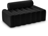 Melody Black Velvet Loveseat