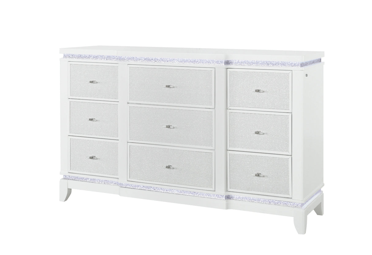 Alina White Dresser with LED