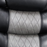 Nikko Console Loveseat W/ Dual Recliners-Black/Gray