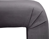 Minimalist Grey Velvet Bench