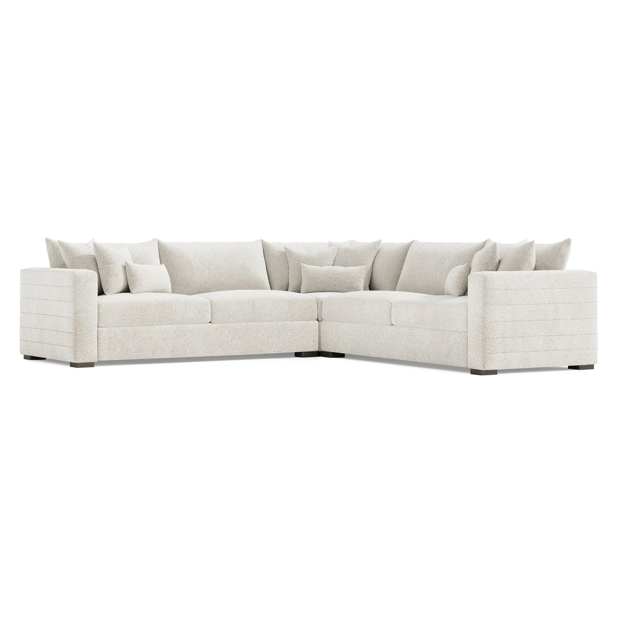 Helena Fabric Sectional Wood Foot