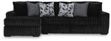 Midnight-Madness Sectional with Chaise - Onyx