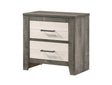 Crown Mark Furniture Rhett 2 Drawer Nightstand in Gray image