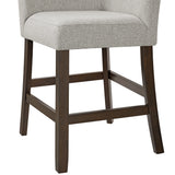 Seneca Counter Corner Bench with Upholstered Back and Grey Fabric