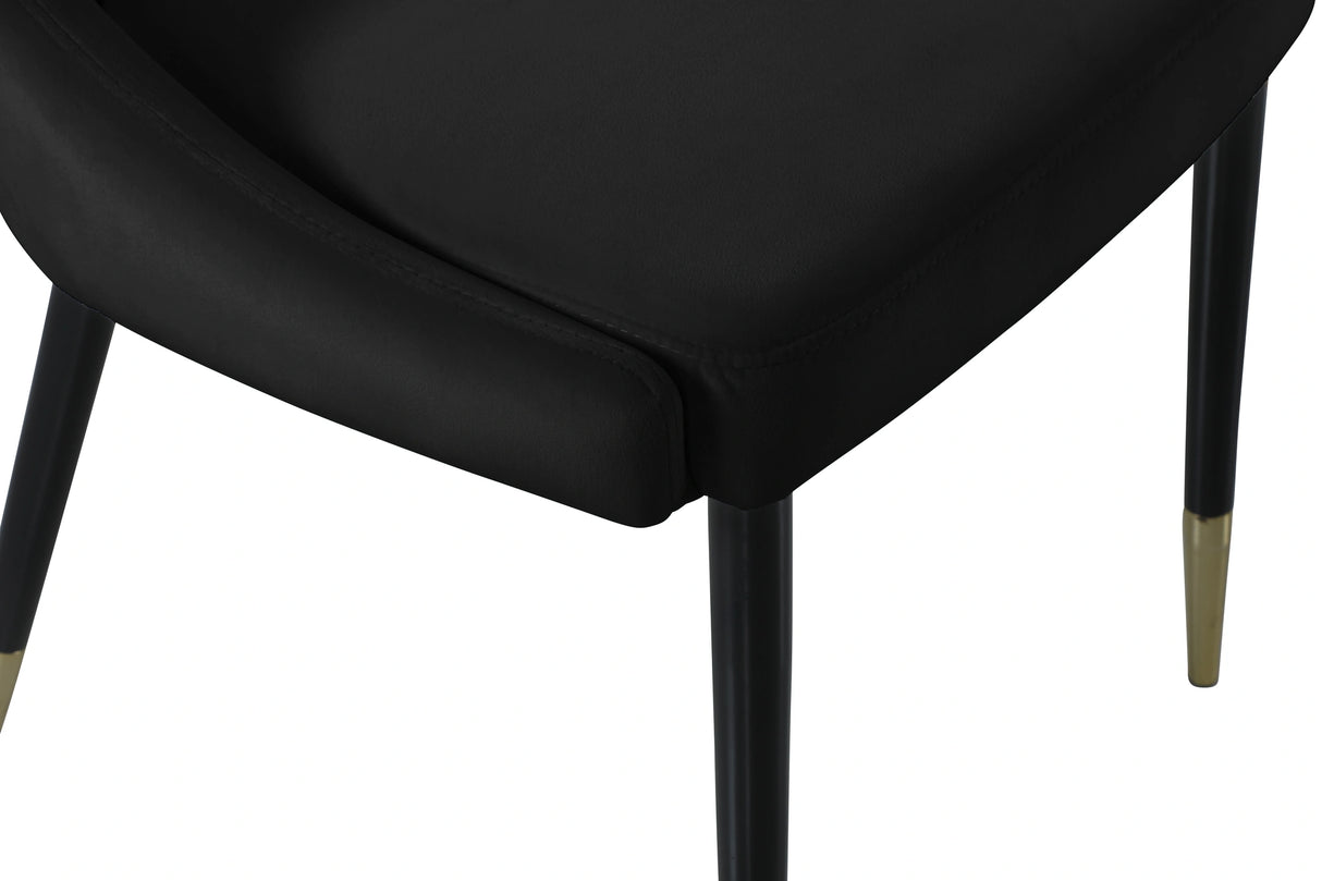 Sleek Black Velvet Dining Chair