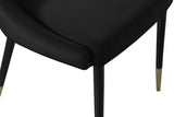 Sleek Black Velvet Dining Chair