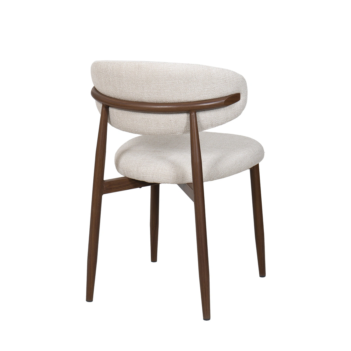 Royce Side Chair W/ Walnut Metal Frame -Beige (2 Per Carton)