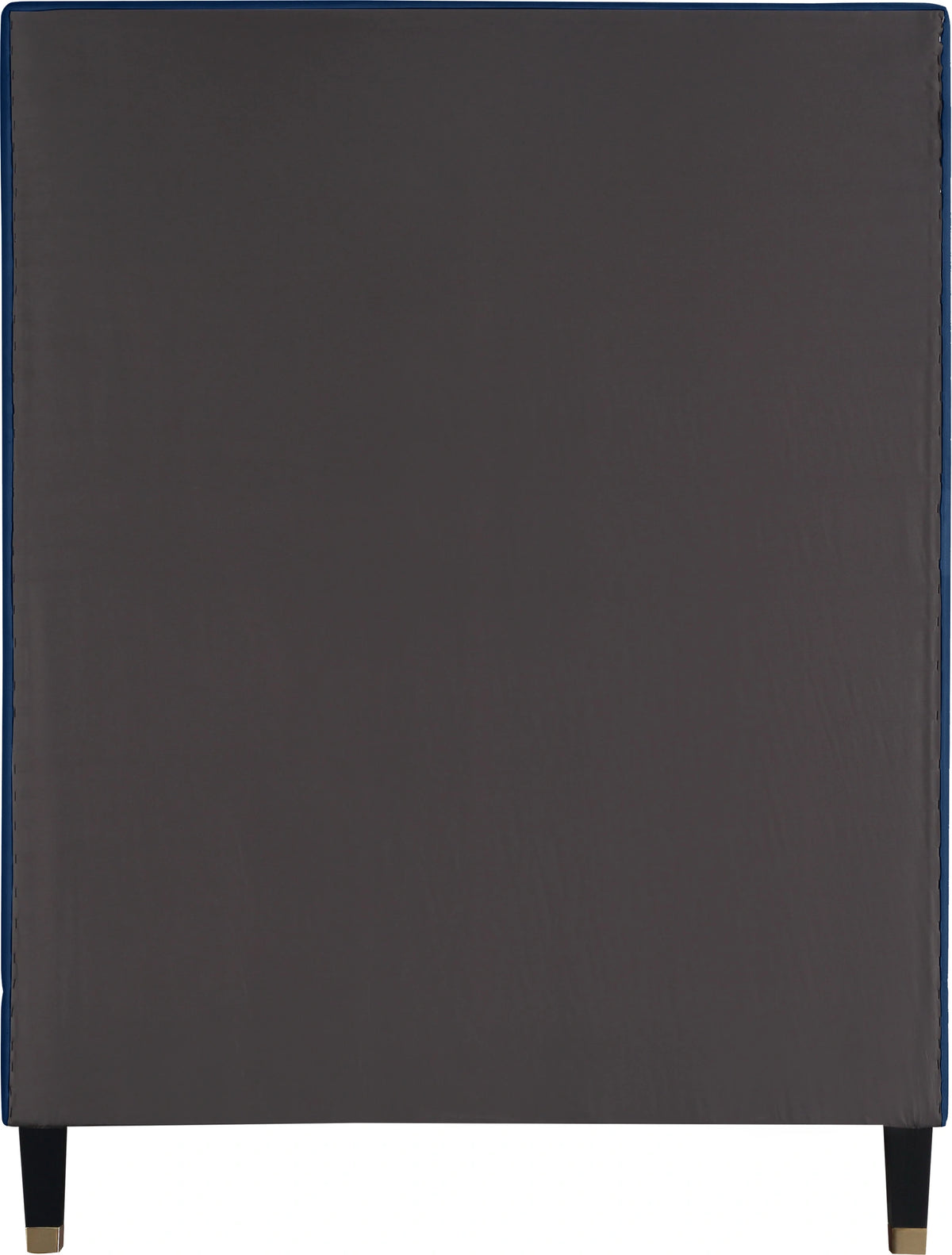 Harlie Navy Velvet Twin Bed