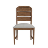 Glinda Side Chair with Light Grey Fabric in Brown (2 Per Carton)
