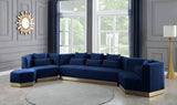Marquis Navy Velvet Ottoman