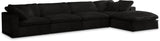 Cozy Black Velvet Cloud Modular Sectional