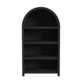 Ridgemont Open Bookcase in Black with Grain