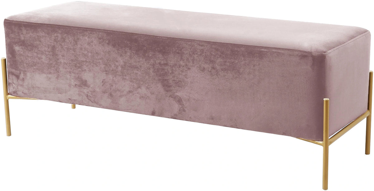 Isla Pink Velvet Bench