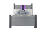 Logan Silver Bed with LED and Speakers