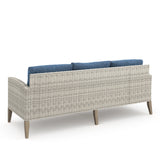 Carezza 5 Pc Set - Sofa, 2 Club Chairs, 2 Stools-Dark Blue