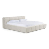 Lamont + Aria - Modern Beige Fabric + Grey Texture 4-Piece Bedroom Set
