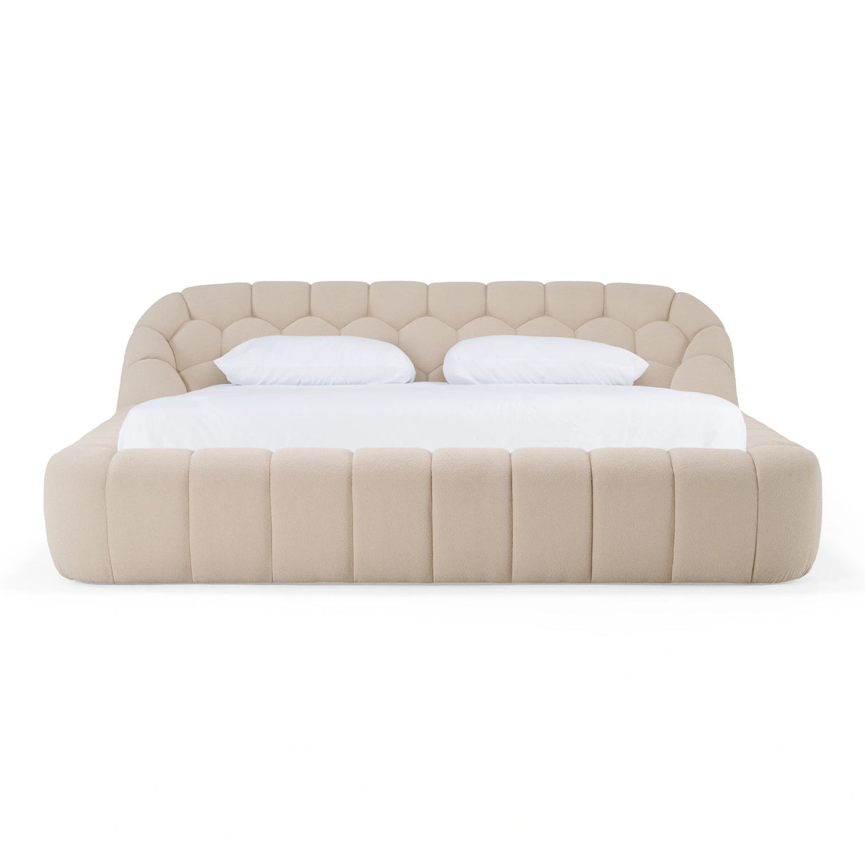 Yolonda - Modern Beige Fabric Bed