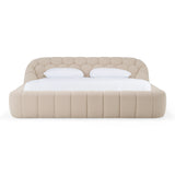 Yolonda - Modern Beige Fabric Bed