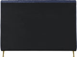 Zara Navy Velvet Full Bed (3 Boxes)