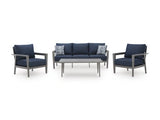 Gali Outdoor Sofa/Chairs/Table Set (Set of 4)