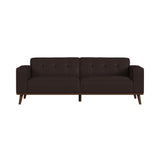 Destiny Sofa with Wood Front in Pebble Brown
