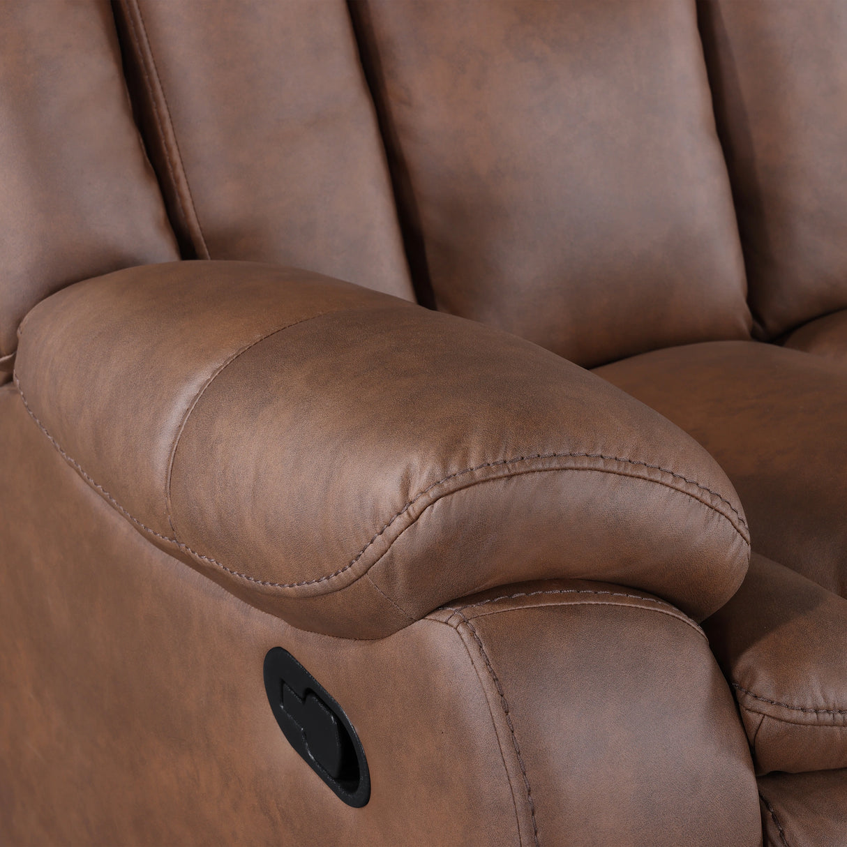 Morello Console Loveseat W/ Dual Recliners-Brown