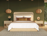 Gavin - Modern Natural Ash + Rattan Bed