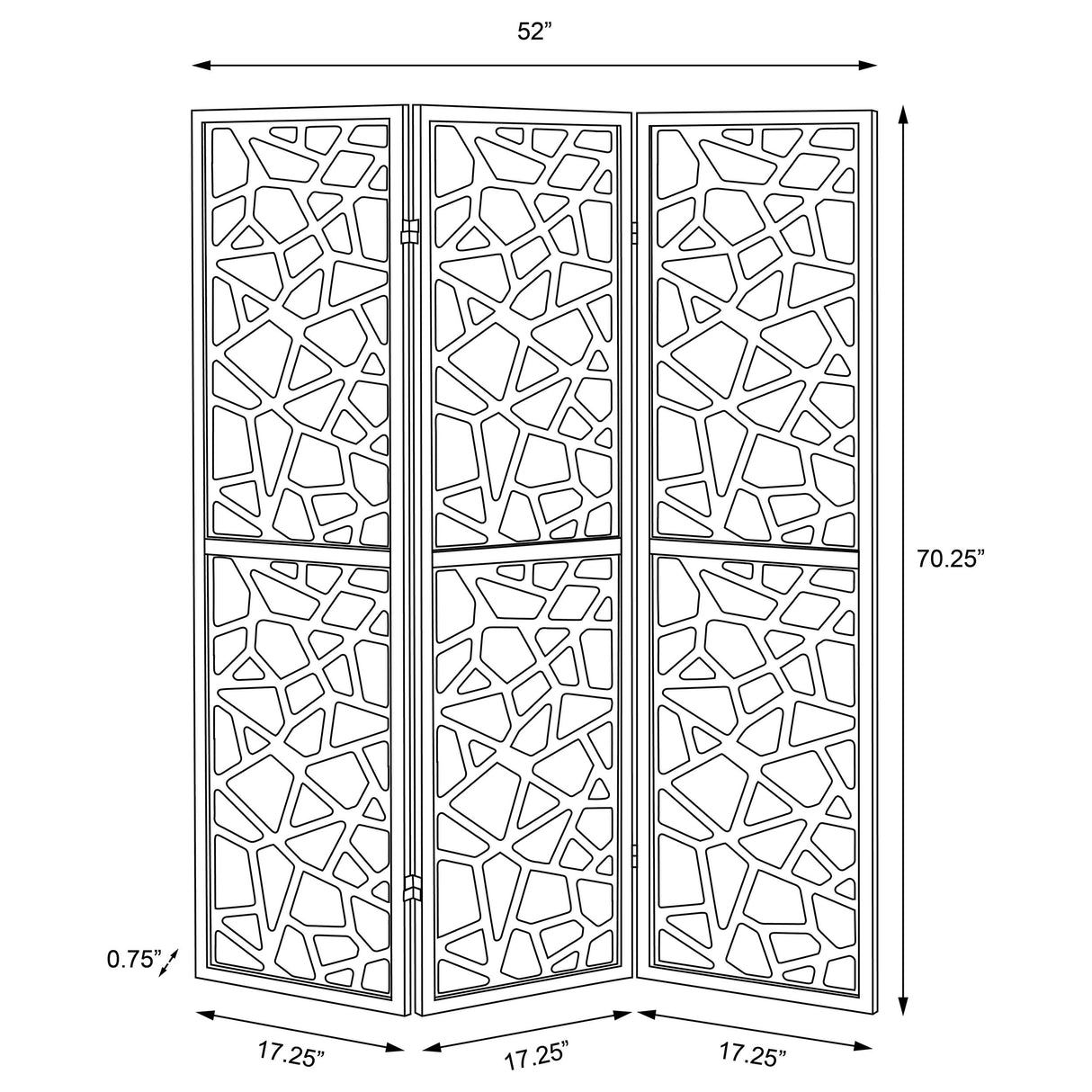 Nailan Three-Panel Room Divider