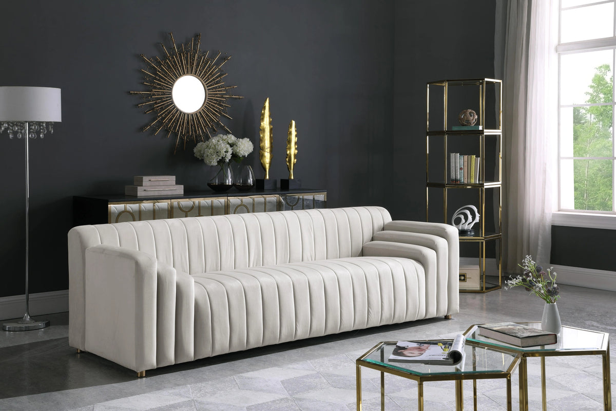Naya Cream Velvet Sofa