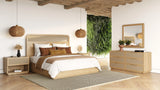 Gavin - Modern Natural Ash + Rattan Bed